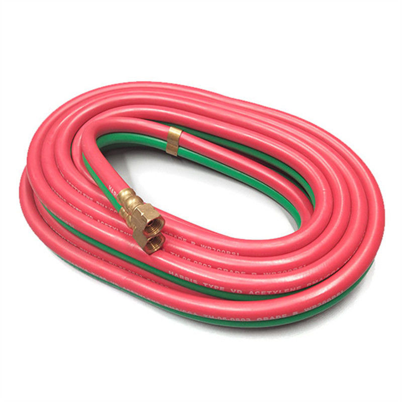 1 / 4''X 25 Ft Oxygen - wąż acetylenowy klasy R, wąż spawalniczy Twin Line czerwony / zielony