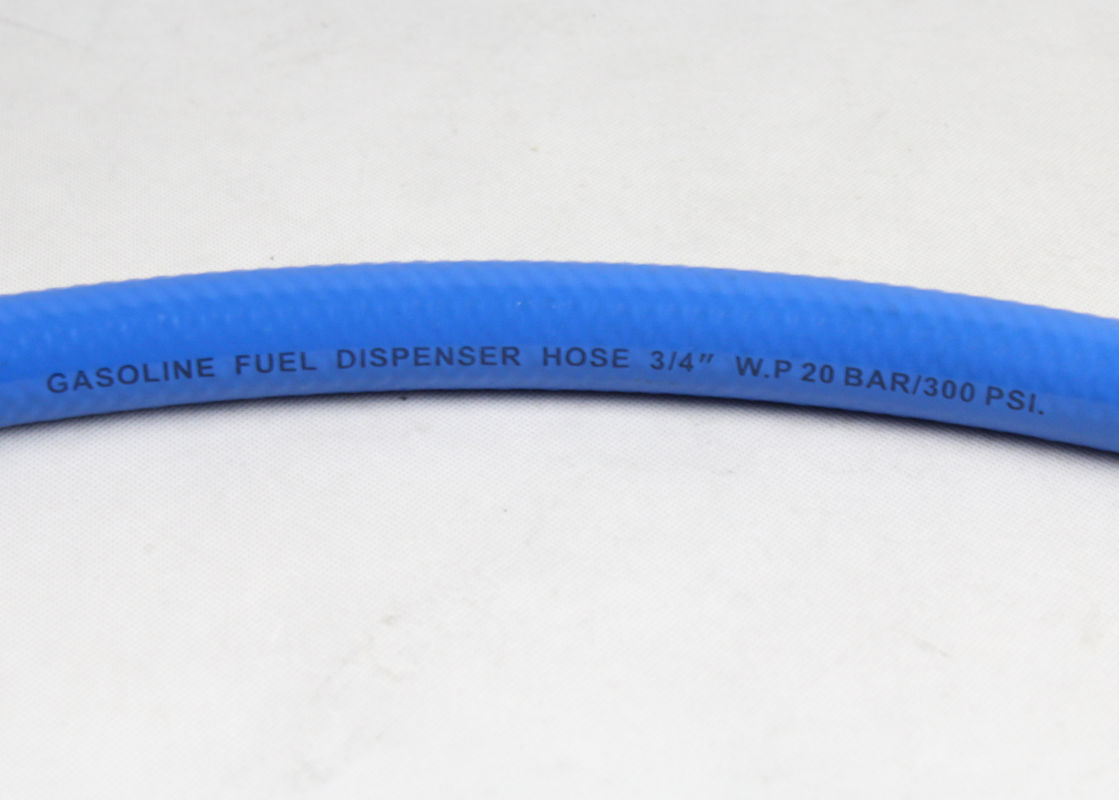 Niebieski elastyczny wąż paliwowy 30 barów, pojedynczy drut do stacji benzynowej, ID 3/4 cala