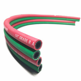Odporny na płomień czerwony / zielony 1/4-calowy wąż bliźniaczy klasy R do spawania gazowego