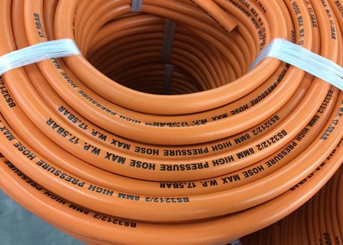 BS3212 / 2 Standardowy wysokociśnieniowy wąż gazowy 5/16 &quot;, rura gazowa LPG kolor pomarańczowy
