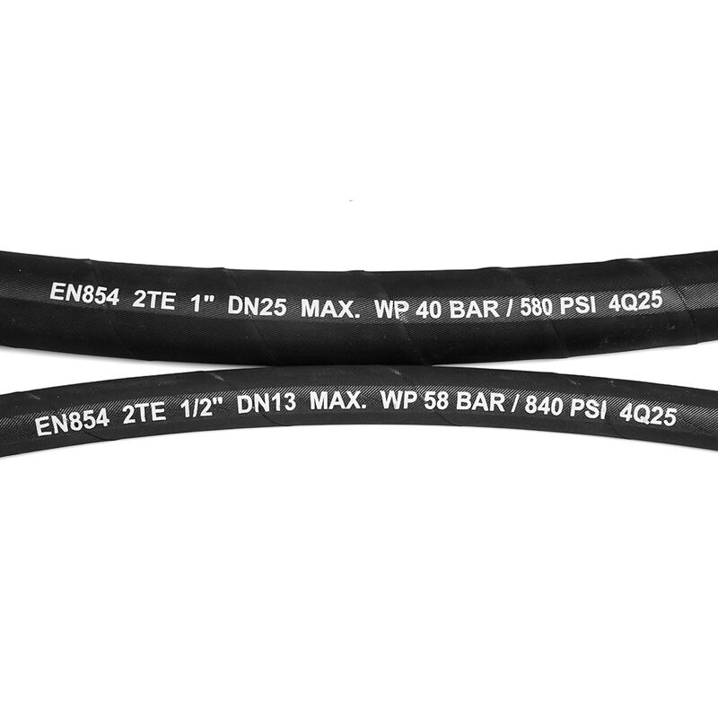 EN 854 2TE Węża hydrauliczna z gumy wzmocnionej z materiałów włókienniczych z osłoną odporną na olej i warunki pogodowe i dostosowalną długością