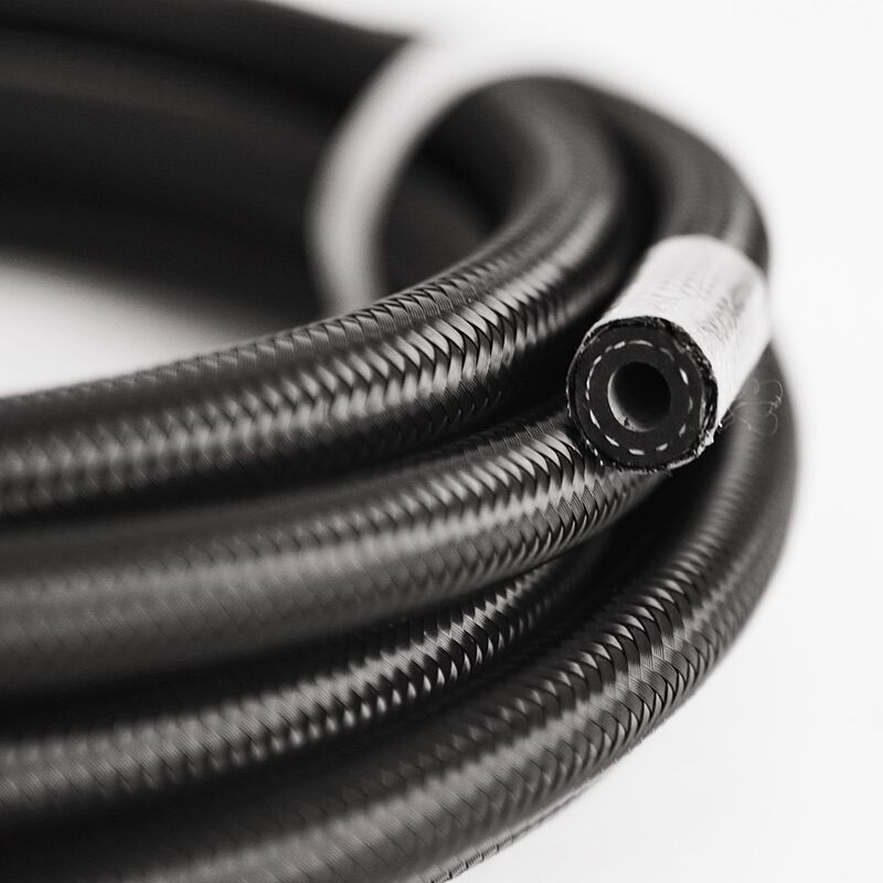 Wysokiej wydajności elastyczny węzeł paliwowy NBR ️ czarny nylon spleczony, odporny na olej, bezpłatna usługa cięcia dla przemysłowych systemów hydraulicznych