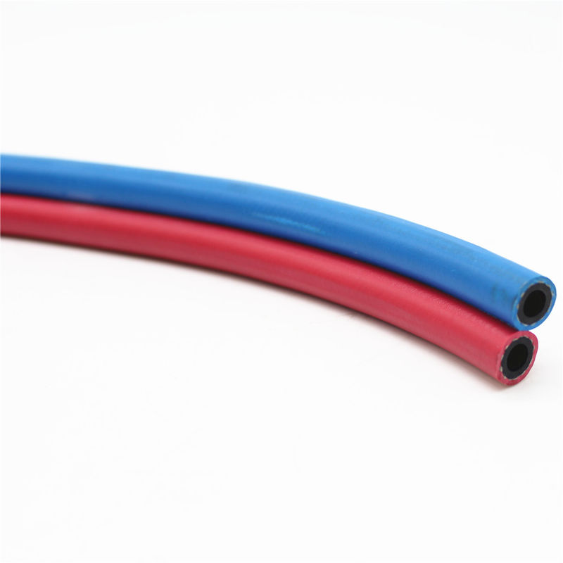 Odporność na starzenie się węża spawalniczego z czerwonym niebieskim gumowym tlenem o wysokiej intensywności acetylenu