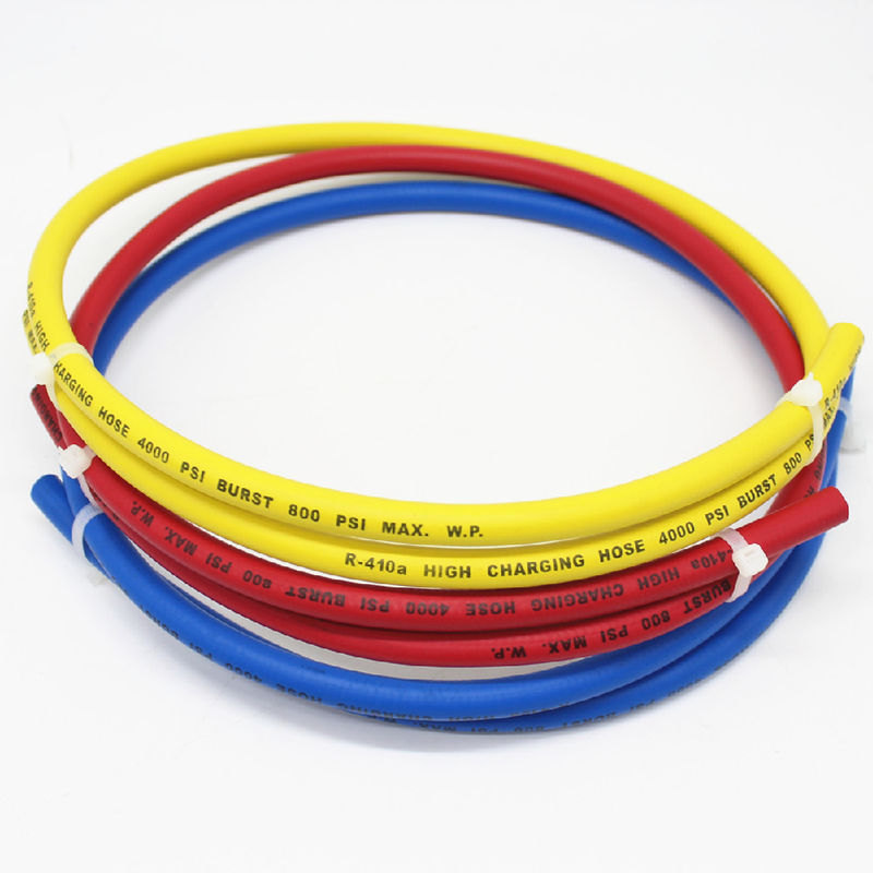 R410a Czerwony żółty niebieski gumowy wąż do ładowania czynnika chłodniczego do klimatyzatora
