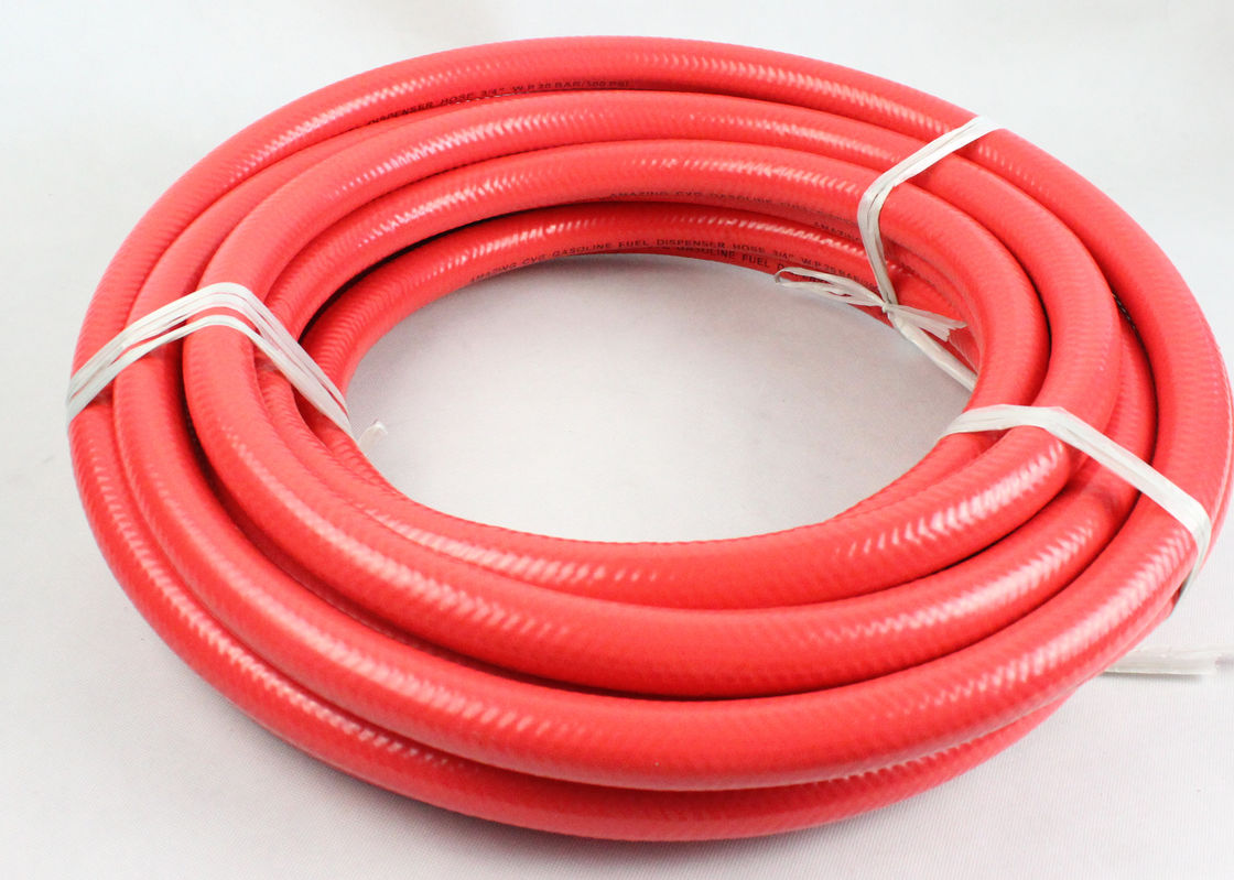 Czerwony wąż dozujący paliwo ID 1 cala 30 barów, pleciony wąż paliwowy do cysterny paliwowej